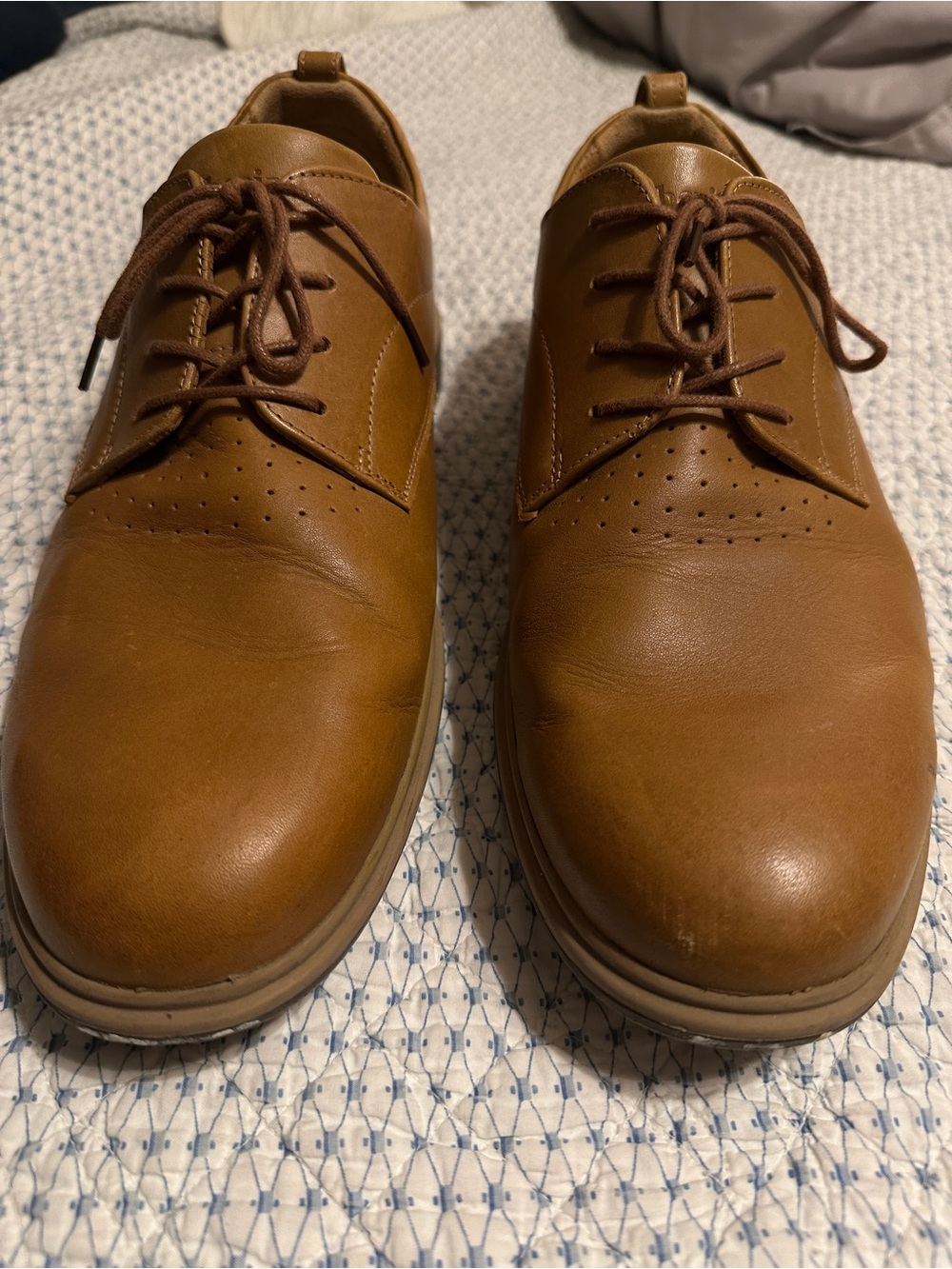 Amberjack Men’s The Original Full Grain Leather Dress Shoes Honey Tan Size 13